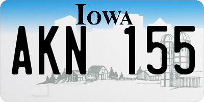 IA license plate AKN155