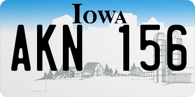 IA license plate AKN156
