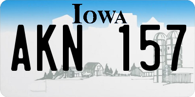 IA license plate AKN157
