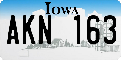 IA license plate AKN163