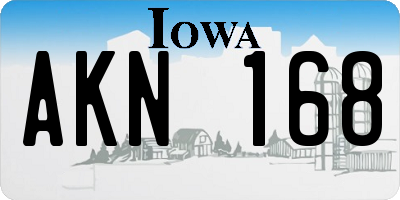 IA license plate AKN168
