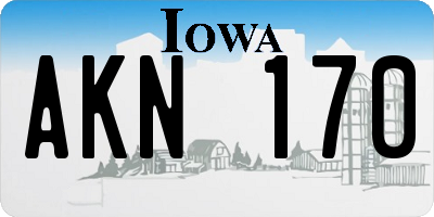 IA license plate AKN170