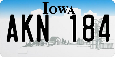 IA license plate AKN184