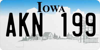 IA license plate AKN199