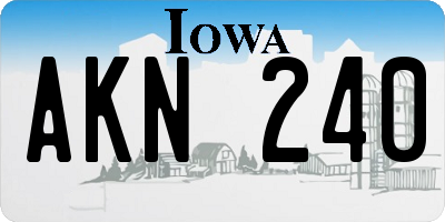 IA license plate AKN240
