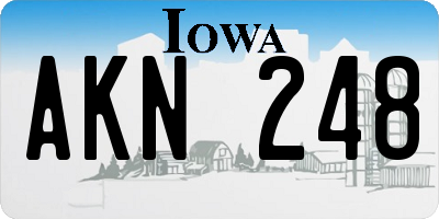 IA license plate AKN248