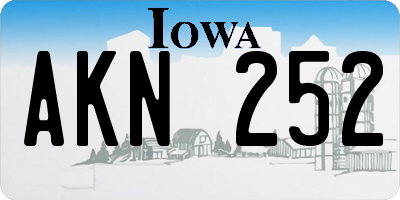 IA license plate AKN252