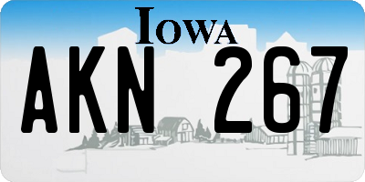 IA license plate AKN267