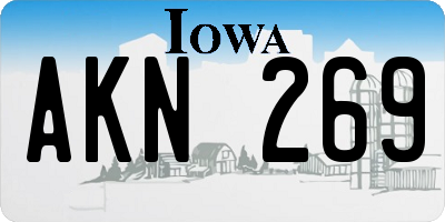 IA license plate AKN269