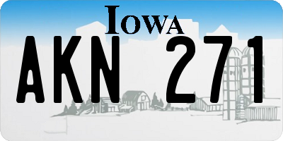 IA license plate AKN271