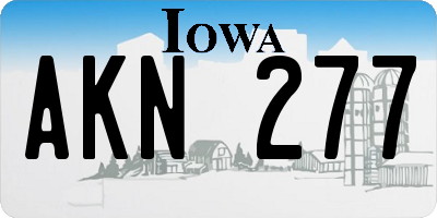 IA license plate AKN277