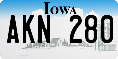 IA license plate AKN280