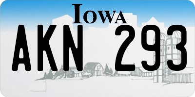 IA license plate AKN293