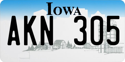 IA license plate AKN305