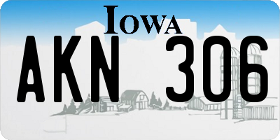 IA license plate AKN306
