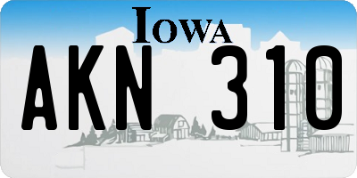 IA license plate AKN310