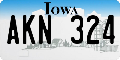 IA license plate AKN324