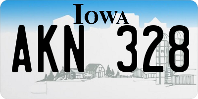 IA license plate AKN328