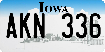 IA license plate AKN336