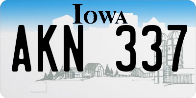 IA license plate AKN337