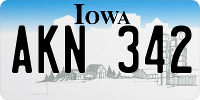 IA license plate AKN342