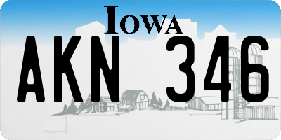 IA license plate AKN346
