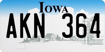 IA license plate AKN364