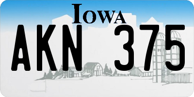 IA license plate AKN375
