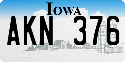 IA license plate AKN376