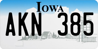 IA license plate AKN385