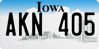 IA license plate AKN405