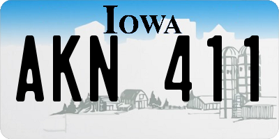 IA license plate AKN411