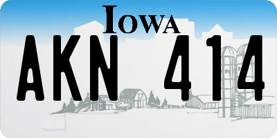 IA license plate AKN414