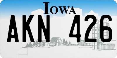 IA license plate AKN426