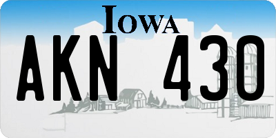 IA license plate AKN430