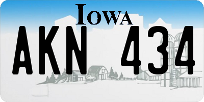 IA license plate AKN434