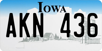 IA license plate AKN436