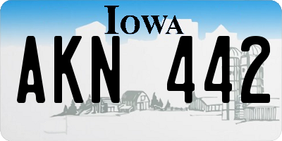IA license plate AKN442