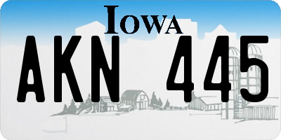 IA license plate AKN445