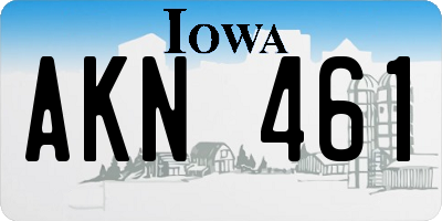 IA license plate AKN461