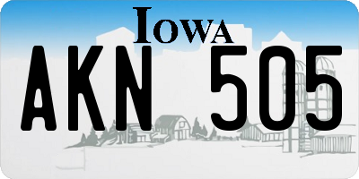 IA license plate AKN505
