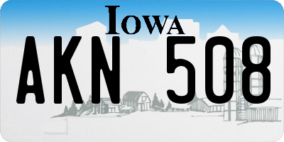 IA license plate AKN508
