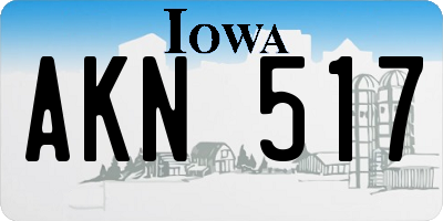 IA license plate AKN517