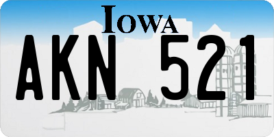 IA license plate AKN521