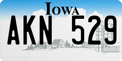 IA license plate AKN529