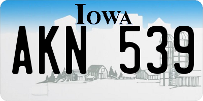 IA license plate AKN539