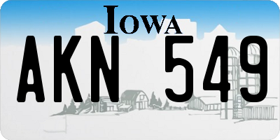 IA license plate AKN549