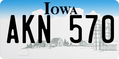 IA license plate AKN570