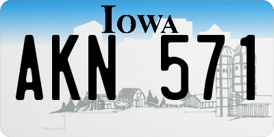IA license plate AKN571