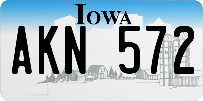 IA license plate AKN572